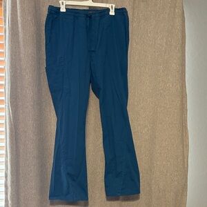 Jaanuu Women's Caribbean Blue Boot Cut 5 pocket scrub Pants